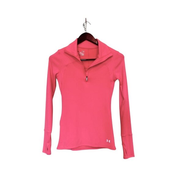 Under Armour Women's Cold Gear Long Sleeve Half Zip Top! Size Small, Pink, EUC! - Picture 6 of 6